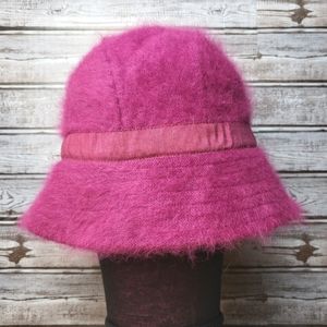 Vintage 90s y2k Gap Hot Pink/Fushia Fur Fisherman's Bucket Hat